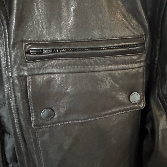 Black Rivet Black Bomber Jacket with Ribbed Waistband - Picture 3 of 10